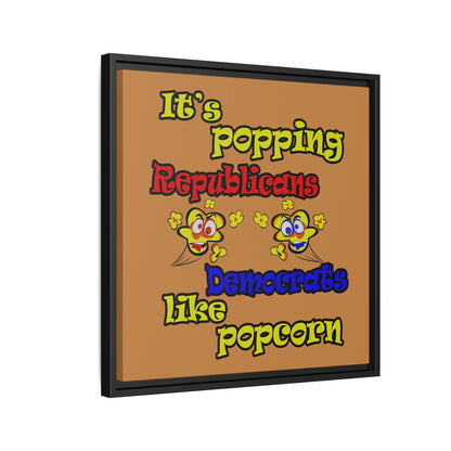 popping like popcorn - framed canvas art (light brown)