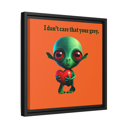 I don't care that your grey - framed canvas art (orange)
