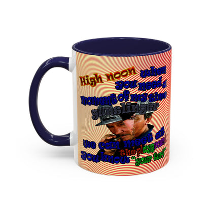 high noon - Accent Mug (yellow-orange wave)