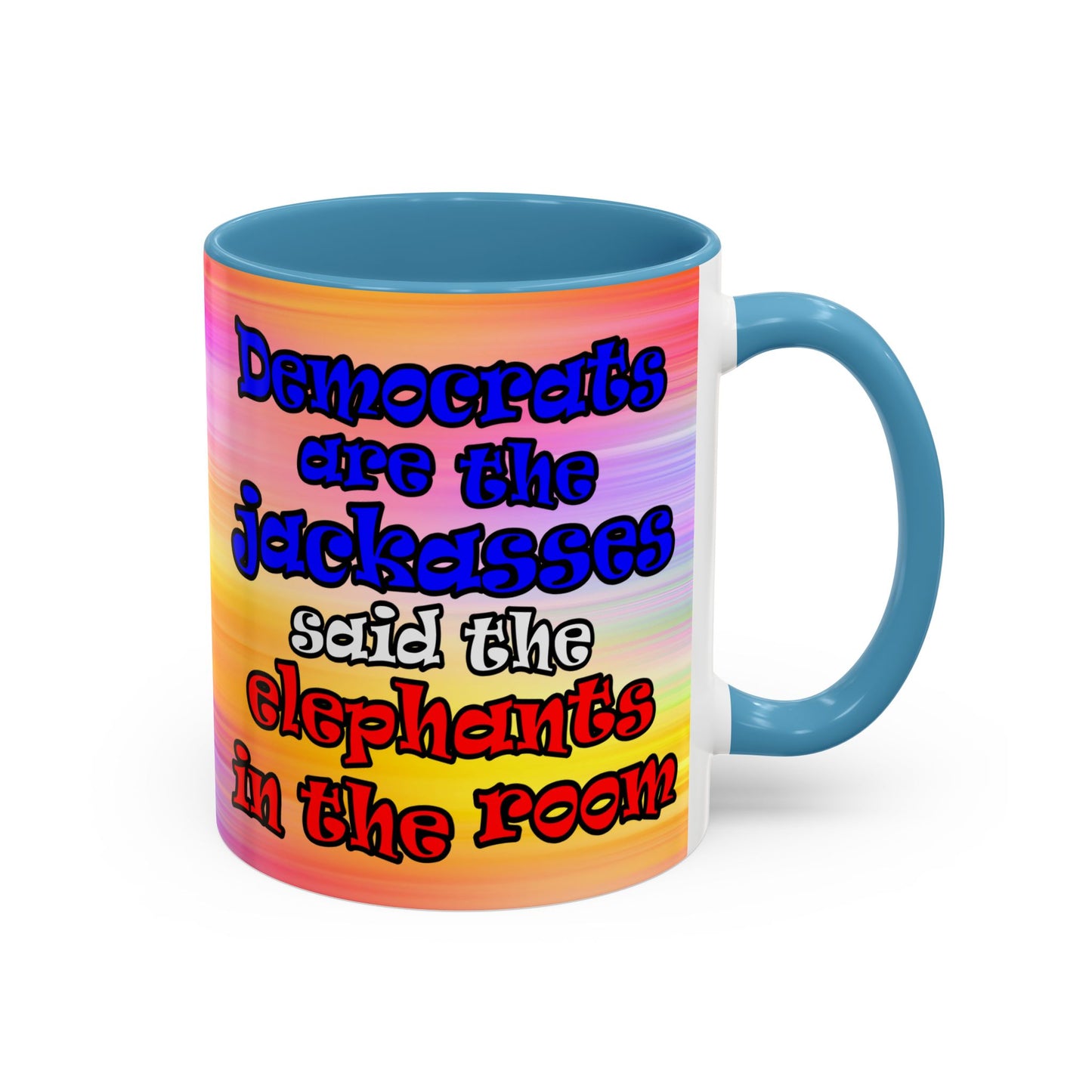 donkeys and elephants - Accent Mug (color blur)