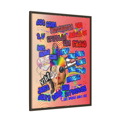 drop the beat - framed canvas art (yellow-orange wave)