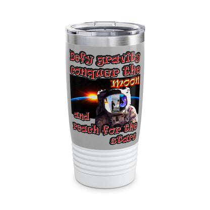 defy conquer reach - Ringneck Tumbler, 20oz (light grey)