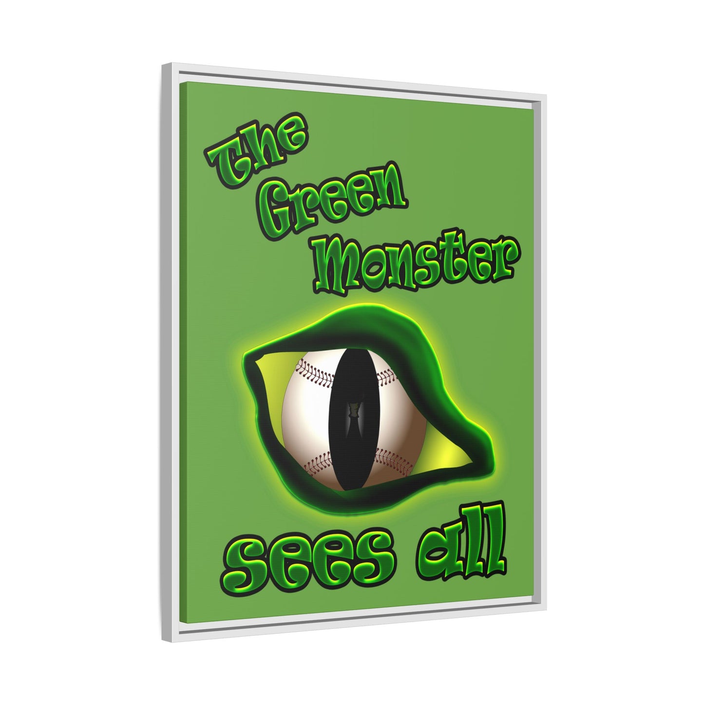 green monster - framed canvas art (green)