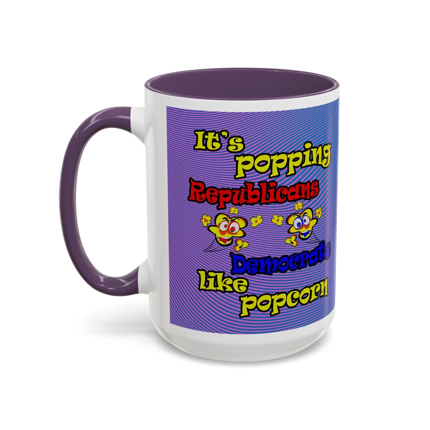 popping like popcorn - Accent Mug (light blue-purple wave)