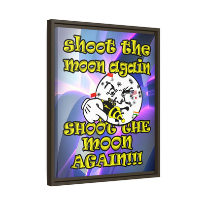 shoot the moon again - framed canvas art (grey-pink wave)
