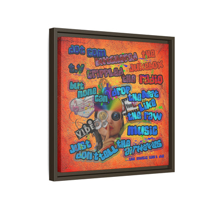 drop the beat - framed canvas art (burnt orange)