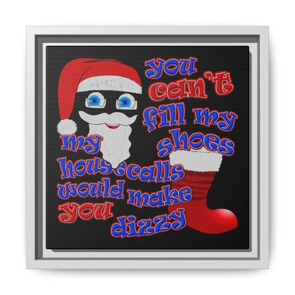 santa's shoes - framed canvas art (black)