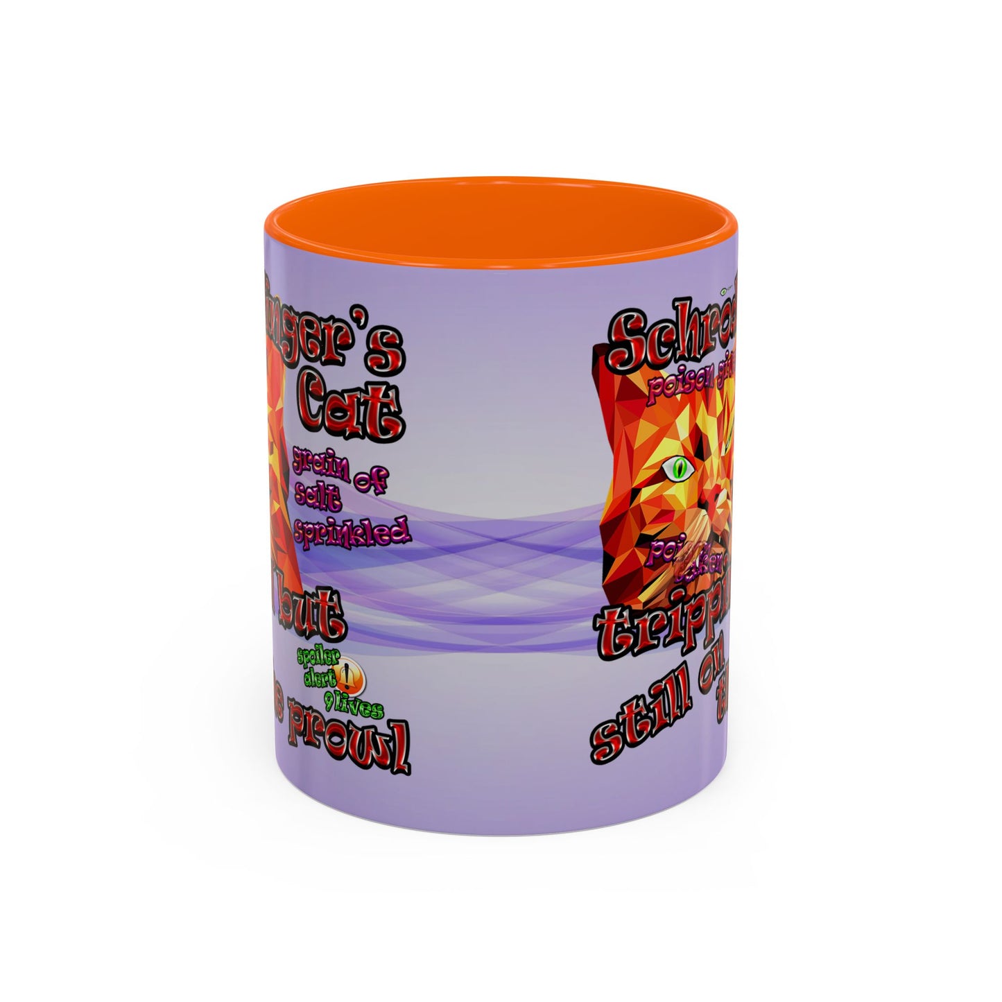 schrodinger's cat - Accent Mug (light blue-pink wave)