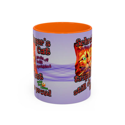 schrodinger's cat - Accent Mug (light blue-pink wave)