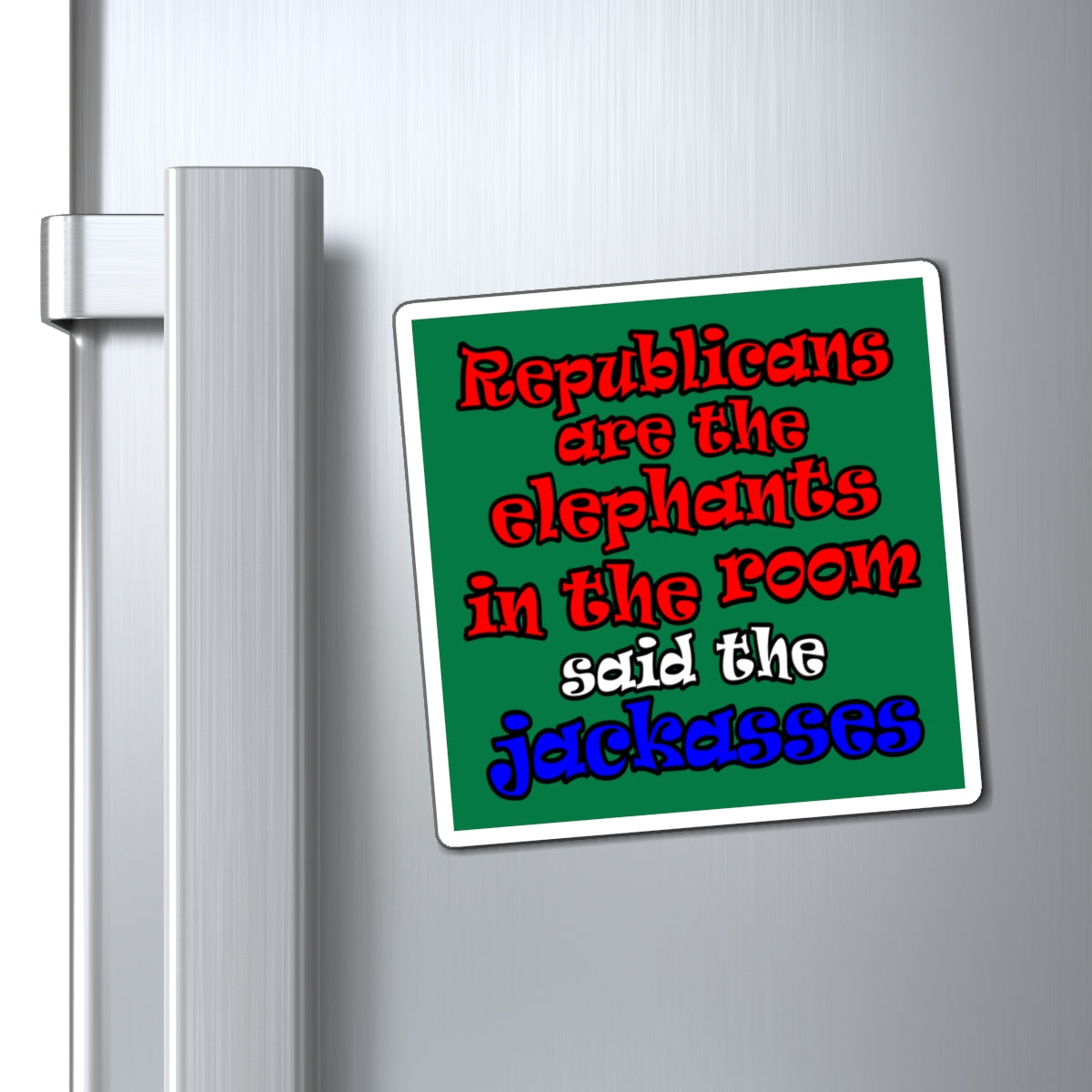 donkeys and elephants - Magnets - (dark green)