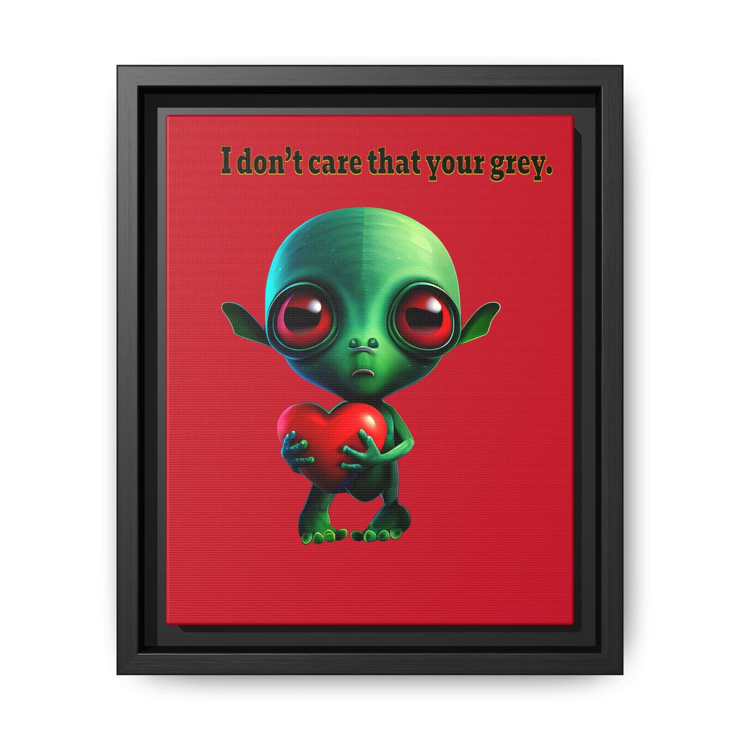 I don't care that your grey - framed canvas art (dark red)