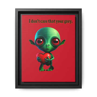 I don't care that your grey - framed canvas art (dark red)