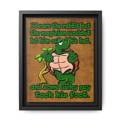 turtle race - framed canvas art (brown papyrus)