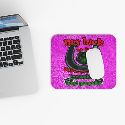 my luck - Mouse Pad (Rectangle) (pink swirl)