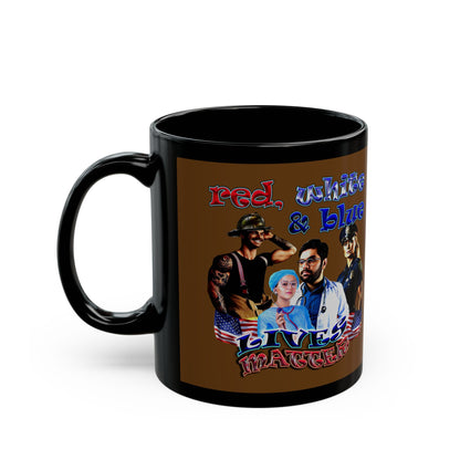 rw&b lives matter - Black Mug (brown)