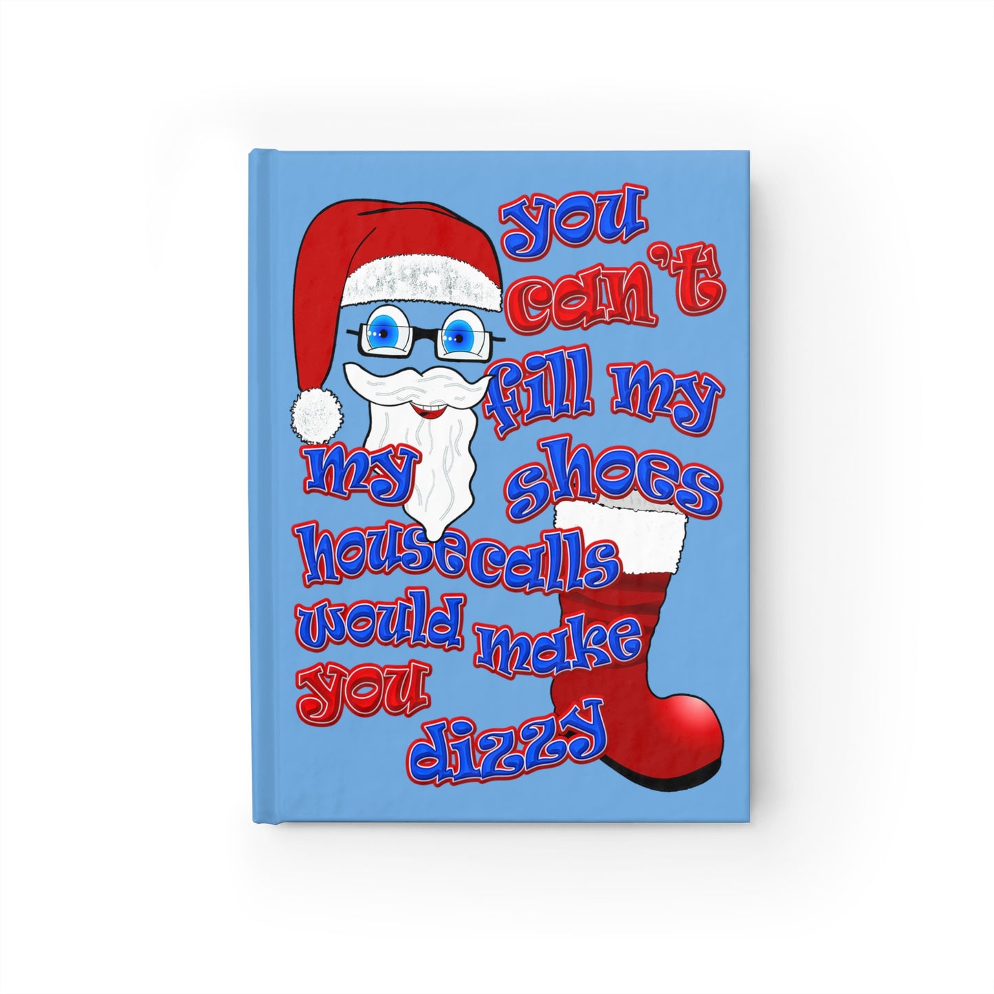 santa's shoes - journal-blank (light blue)