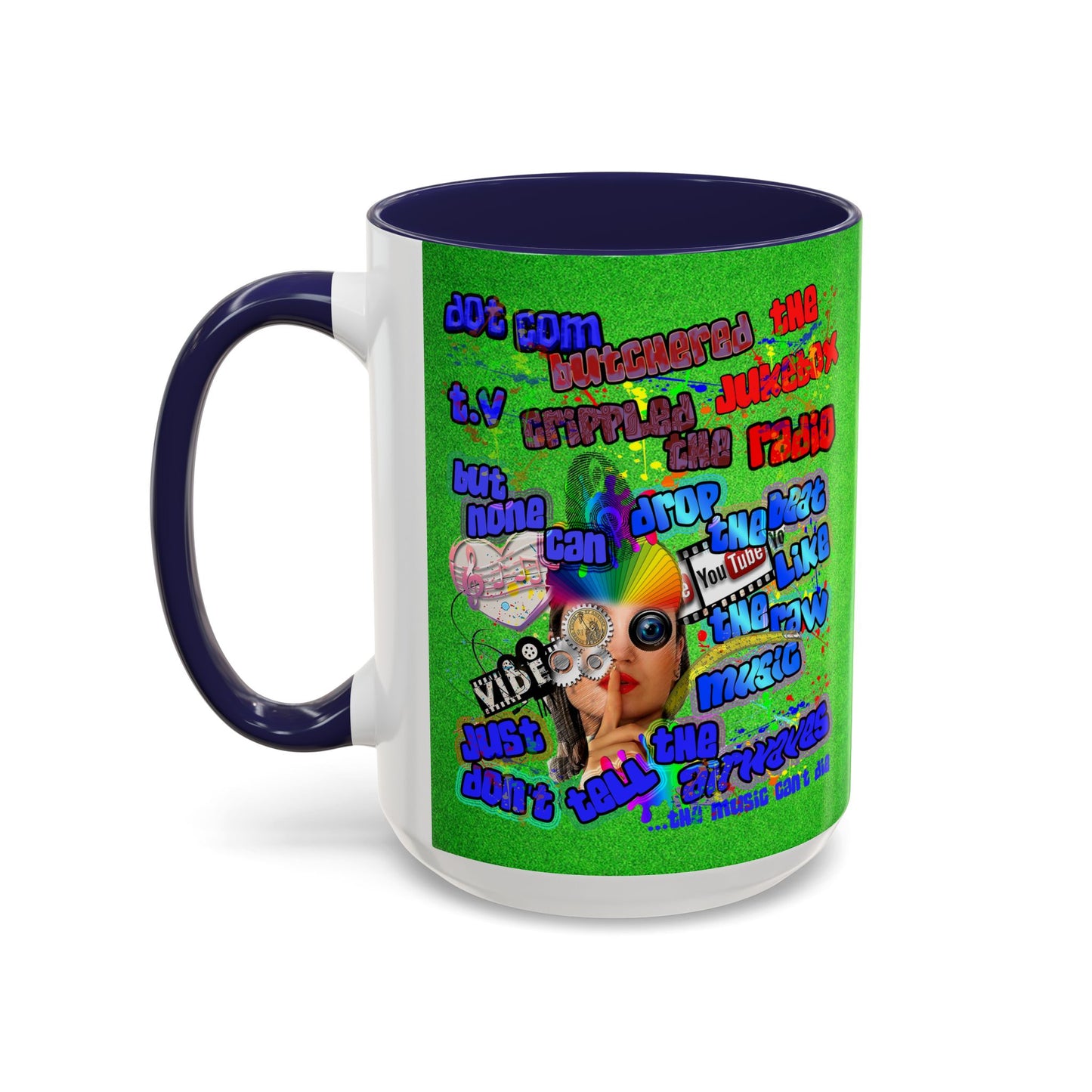 drop the beat - Accent Mug (green turf)