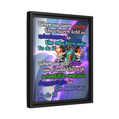 doggystyle - framed canvas art (grey-pink wave)