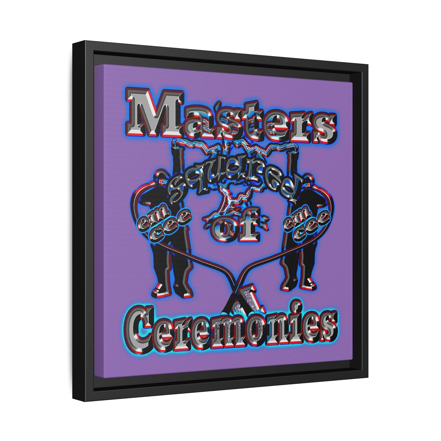 em cee squared - framed canvas art (light purple)