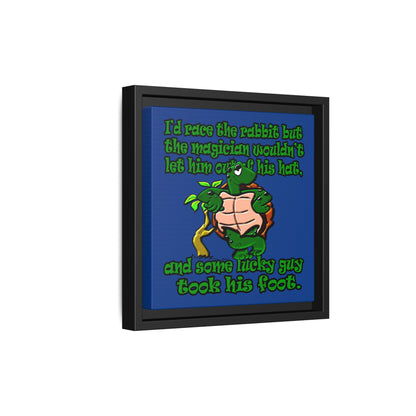 turtle race - framed canvas art (dark blue)
