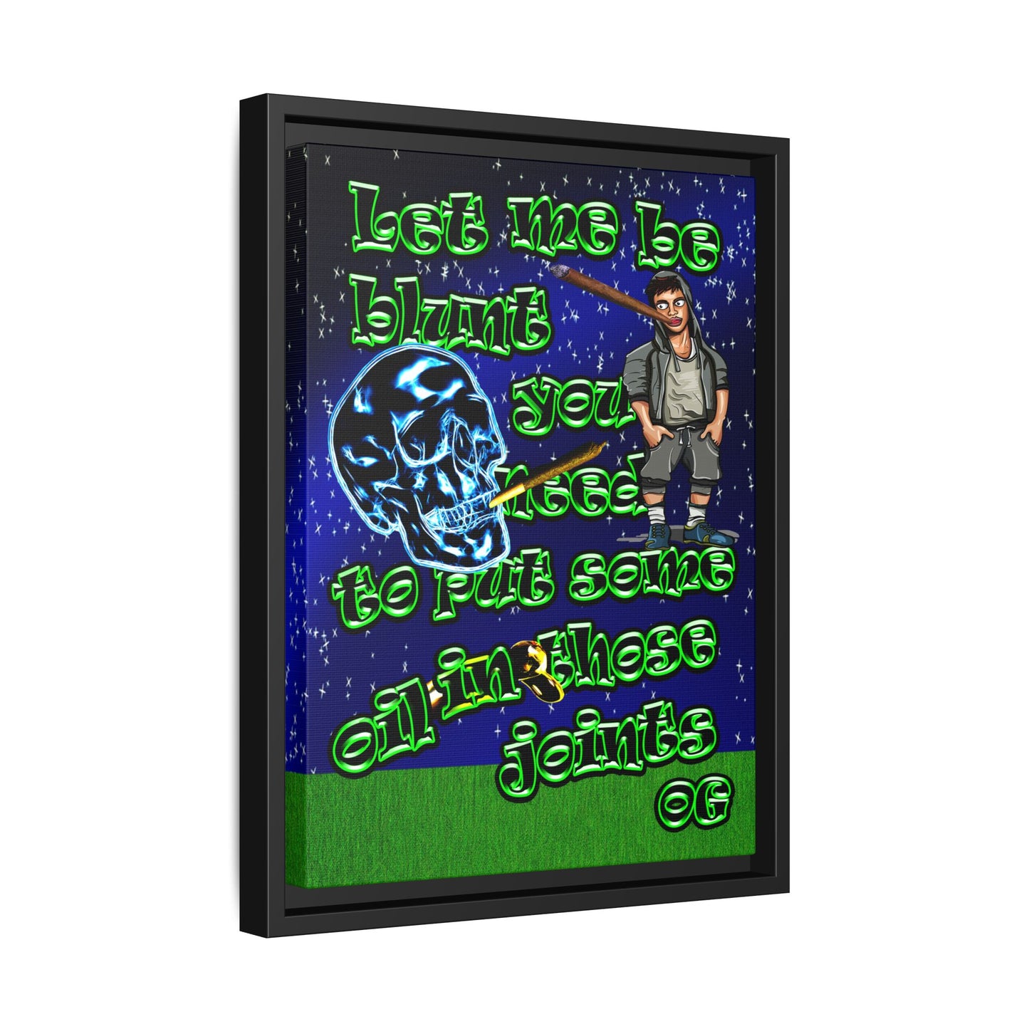 og - framed canvas art ('snoops' background)