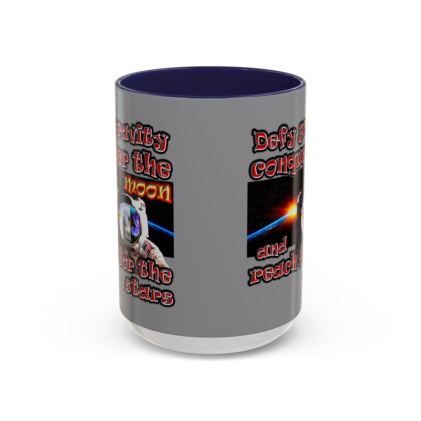 defy conquer reach - Accent Mug (grey)
