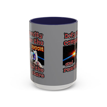 defy conquer reach - Accent Mug (grey)