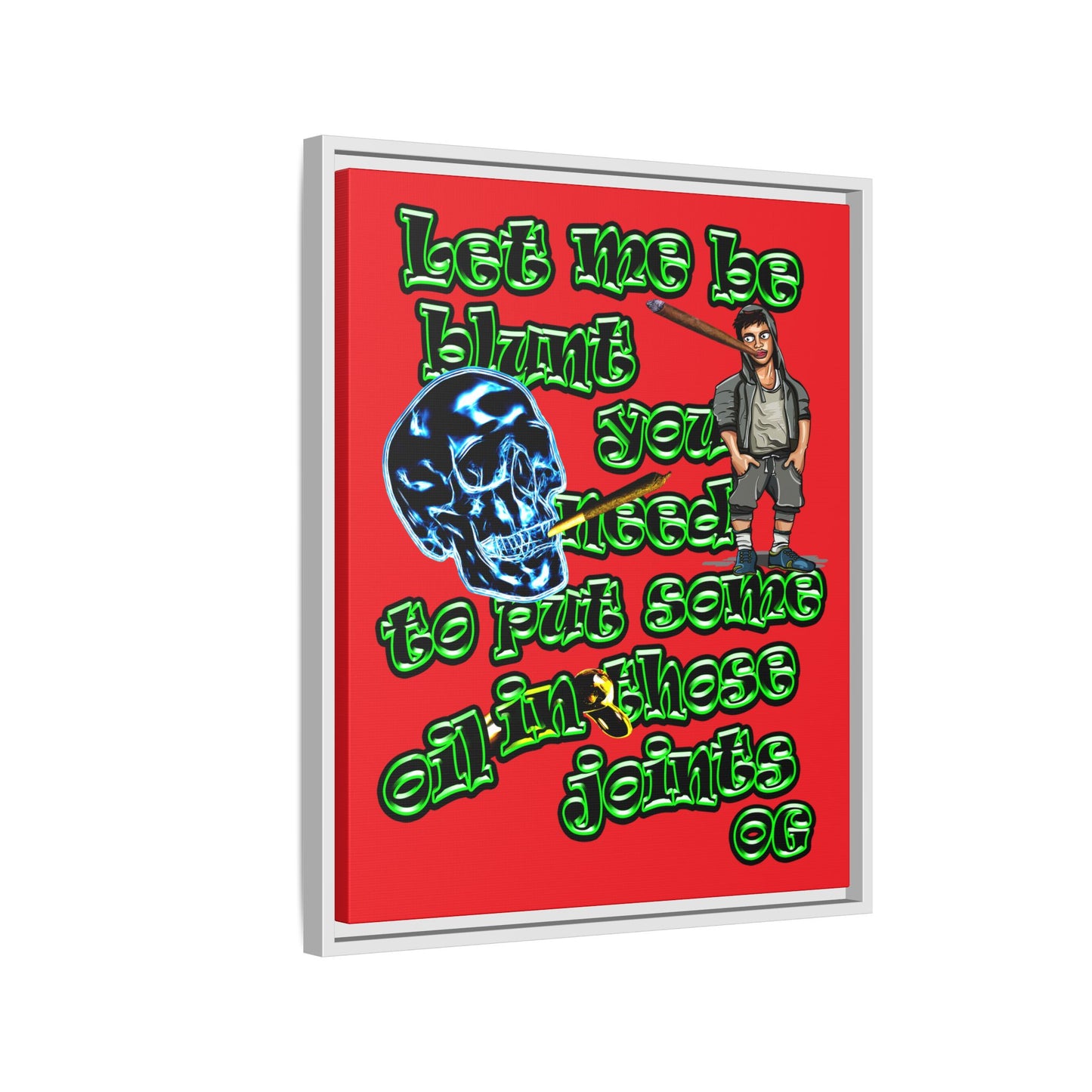 og - framed canvas art (red)