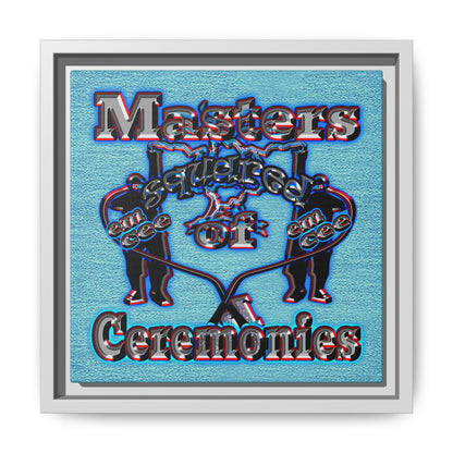 em cee squared - framed canvas art (faded blue)