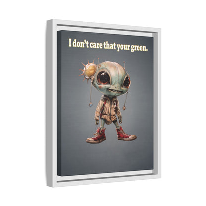 I don't care that your green - framed canvas art (grey-light grey)