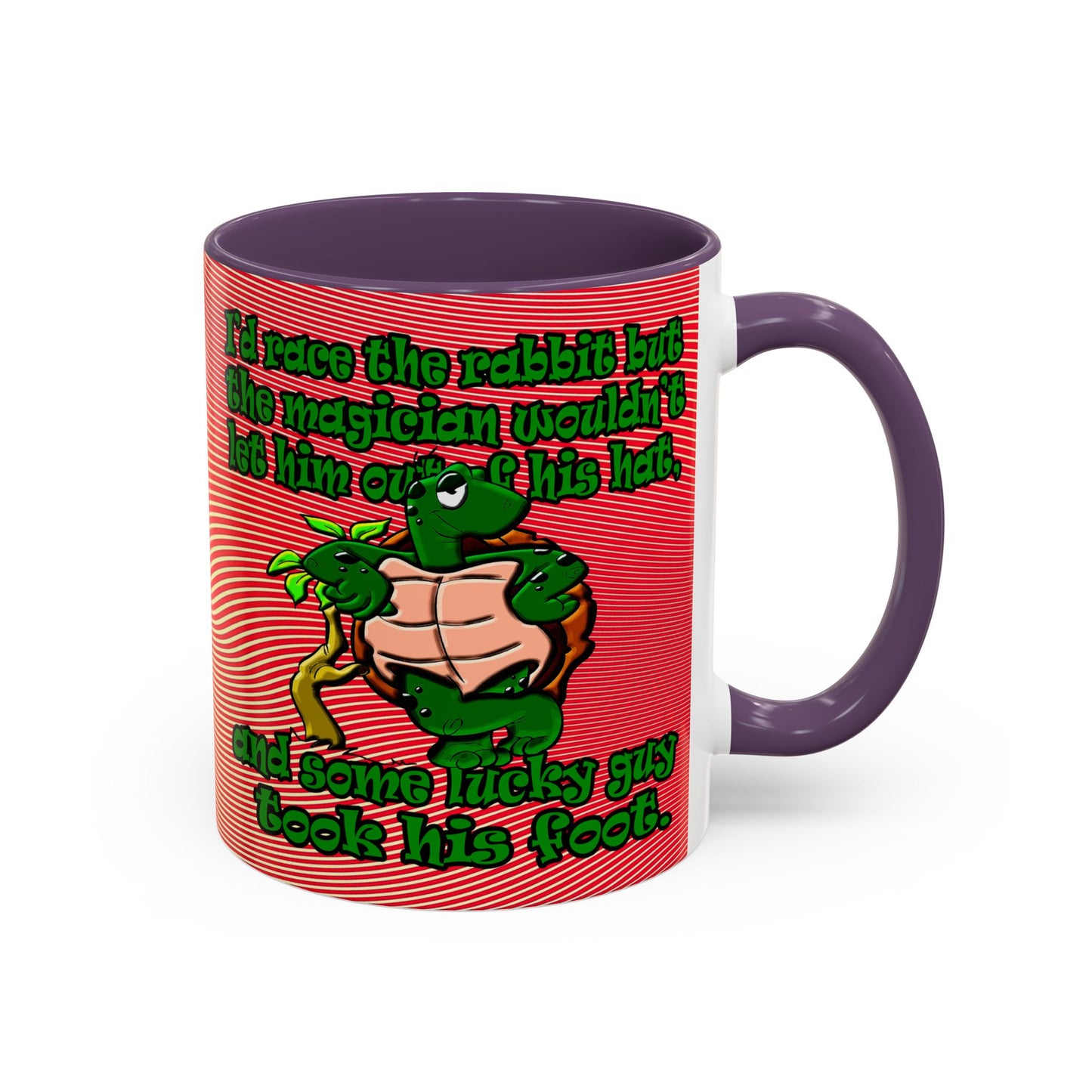turtle race - Accent Mug (yellow-orange wave)