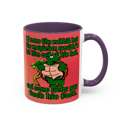 turtle race - Accent Mug (yellow-orange wave)