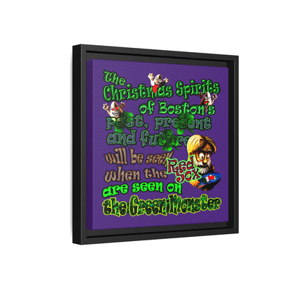 christmas spirits of boston - framed canvas art (purple)