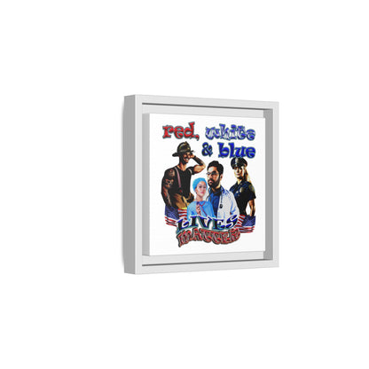 rw&b lives matter - framed canvas art (white)