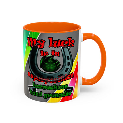 my luck - Accent Mug (rainbow split)