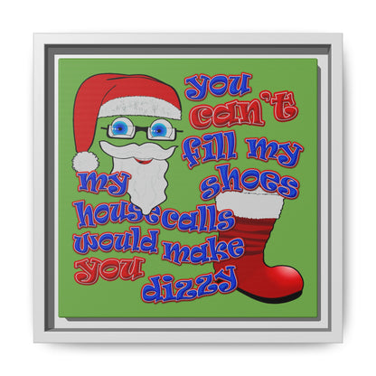 santa's shoes - framed canvas art (green)
