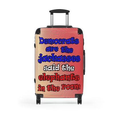 donkeys and elephants - Suitcase (yellow-orange wave)