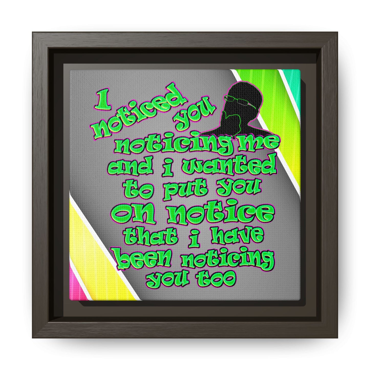 noticed you noticing - framed canvas art (rainbow split)
