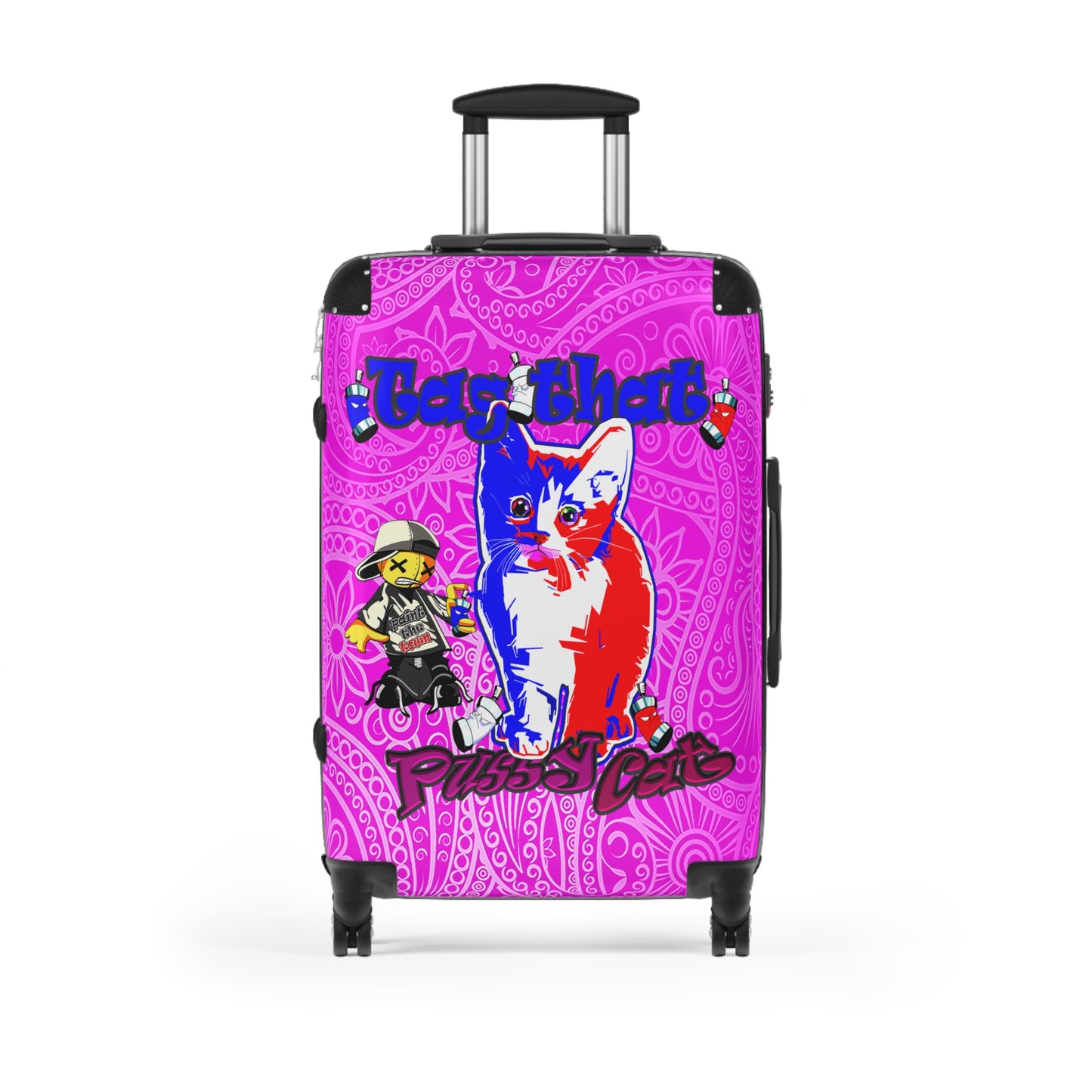 tag that - Suitcase (pink swirl)