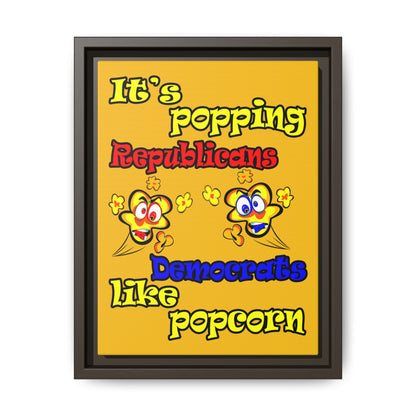 popping like popcorn - framed canvas art (yellow)