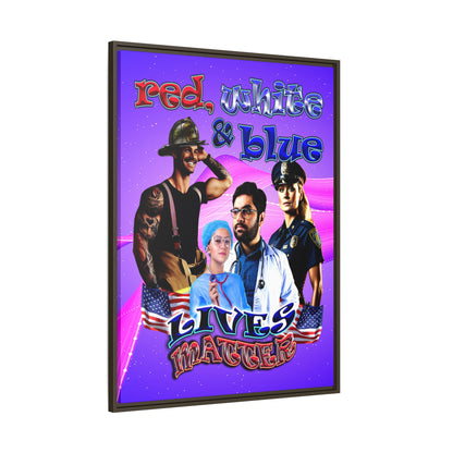 rw&b lives matter - framed canvas art (purple-pink wave)