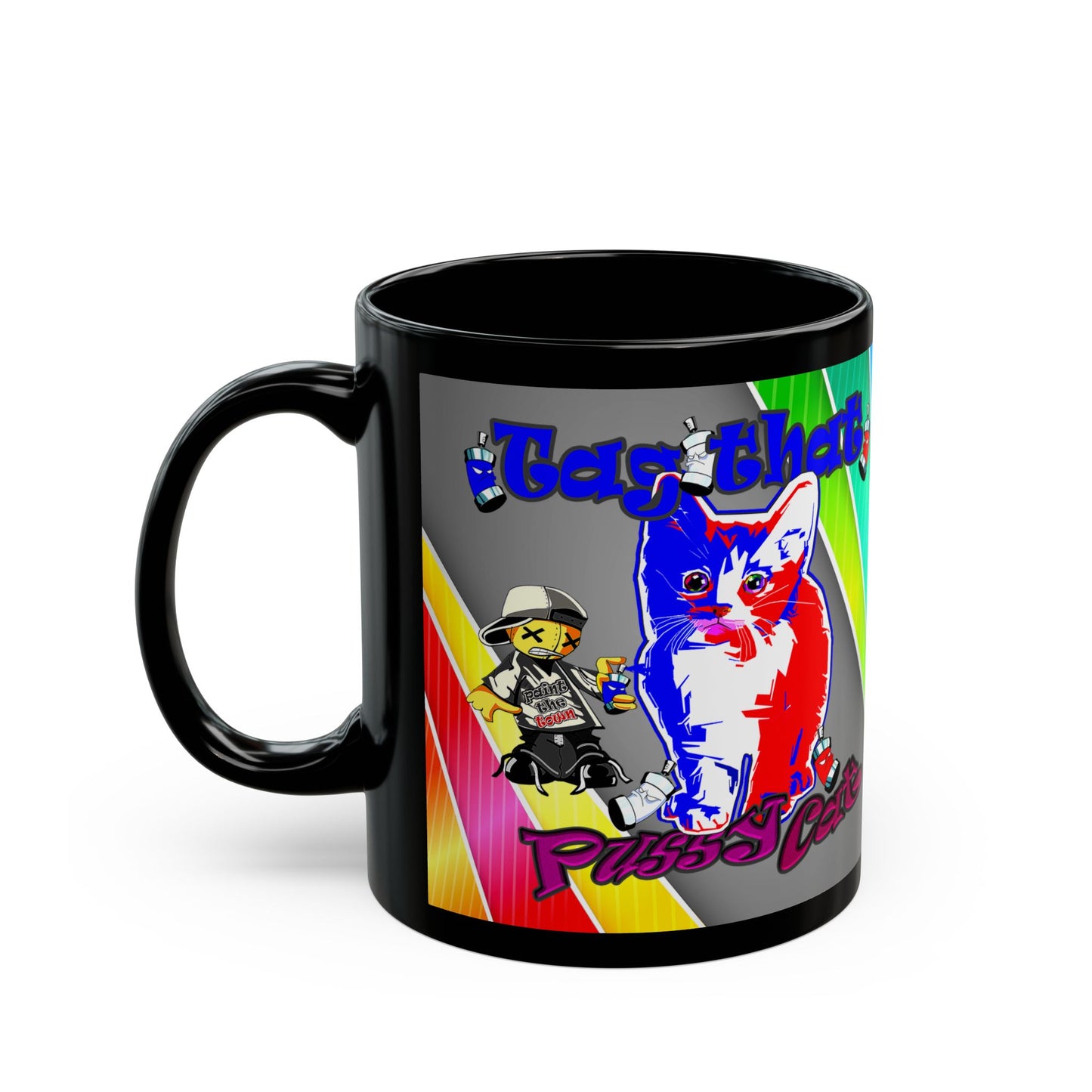 tag that - Black Mug (rainbow split)