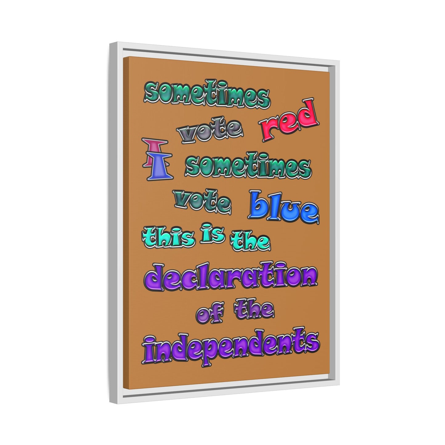 declaration of the independents - framed canvas art (light brown)