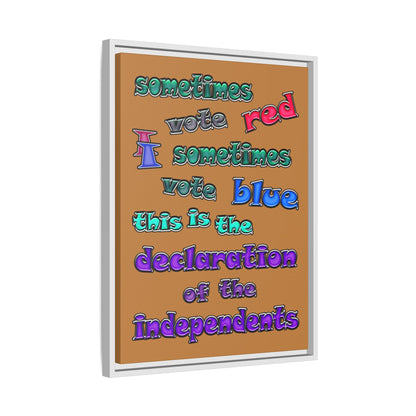 declaration of the independents - framed canvas art (light brown)