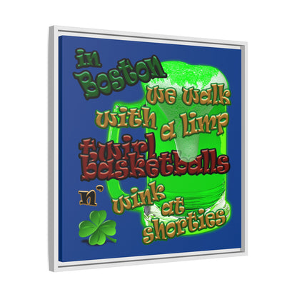celtics logo - framed canvas art (dark blue)