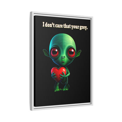 I don't care that your grey - framed canvas art (black)