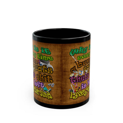 the bum's shit - Black Mug (brown papyrus)