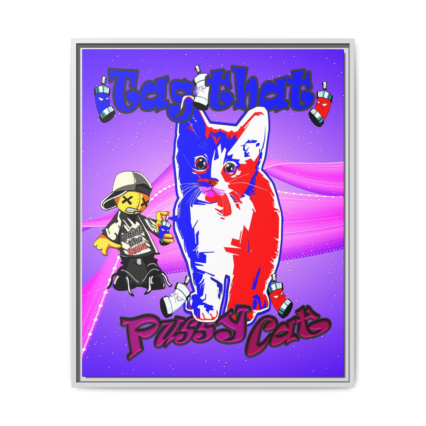 tag that - framed canvas art (purple-pink wave)