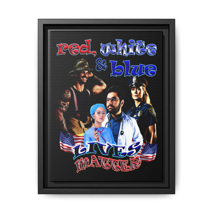 rw&b lives matter - framed canvas art (black)