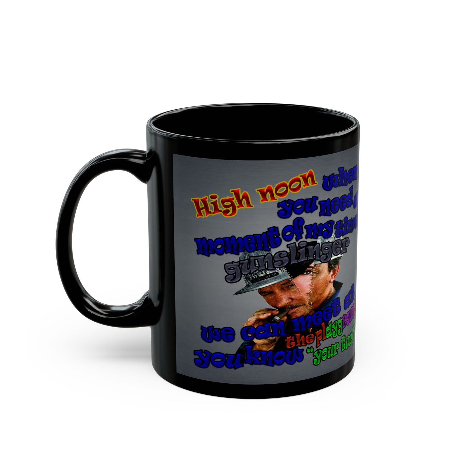 high noon - Black Mug (grey-light grey)